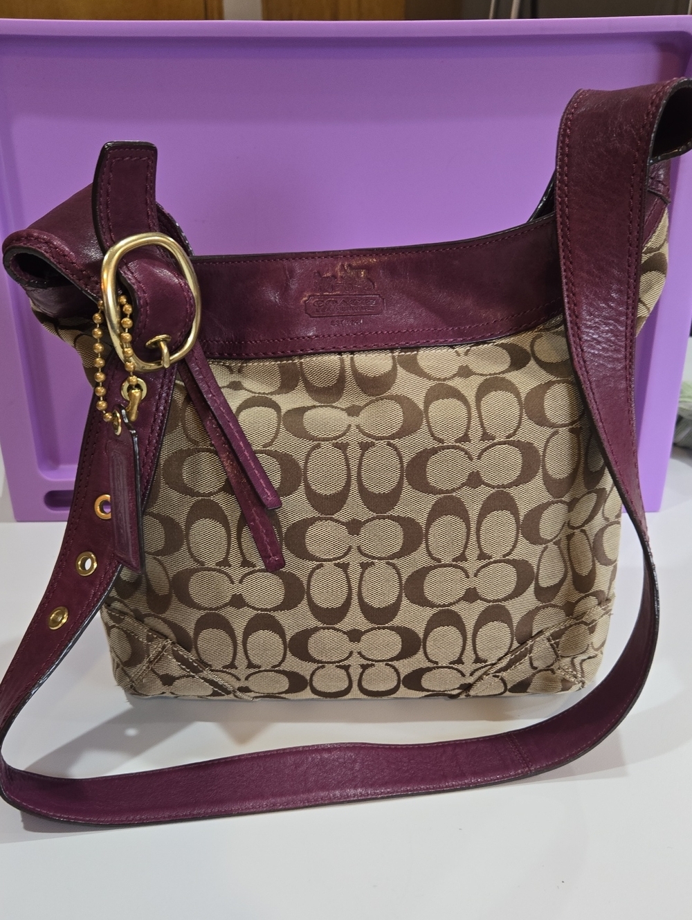 Coach Bleeker Sophia  Signature Canvas Shoulder Bag